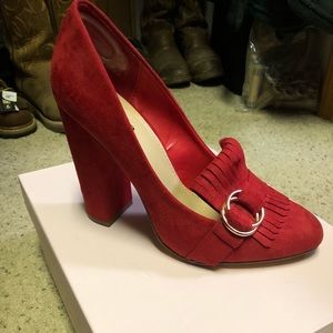 Red heels, worn once.